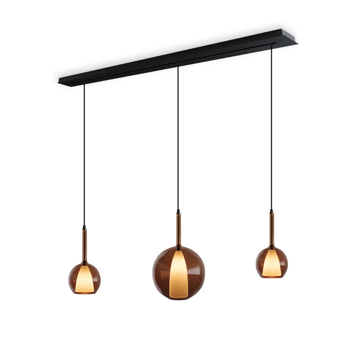 HÄNGELEUCHTE Belluna Braun Ø 14/24cm - Braun, Glas (14/14/35cm) - s.luce