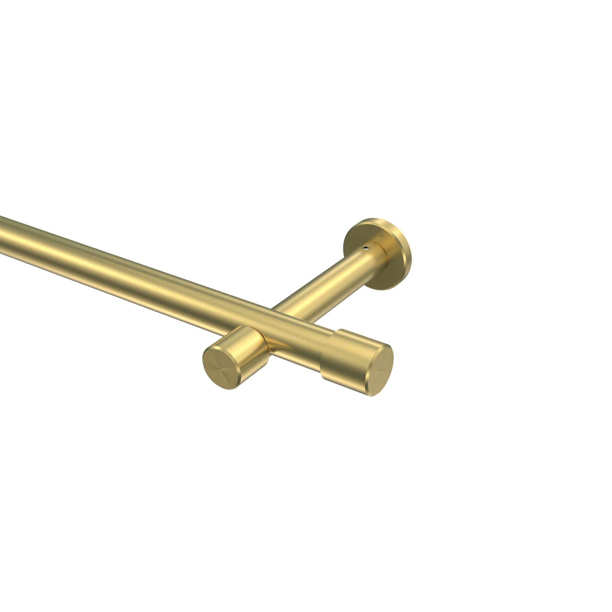 GARDINENSTANGEN-SET Prestige Santo 360 cm (geteilt in 2 x 180 cm), 1-läufig (ohne Ringe), 20 mm Ø Messing-Optik - Messingfarben, Metall (360cm) - INTERDECO