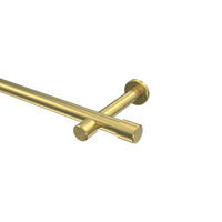GARDINENSTANGEN-SET Prestige Santo 360 cm (geteilt in 2 x 180 cm), 1-läufig (ohne Ringe), 20 mm Ø Messing-Optik - Messingfarben, Metall (360cm) - INTERDECO
