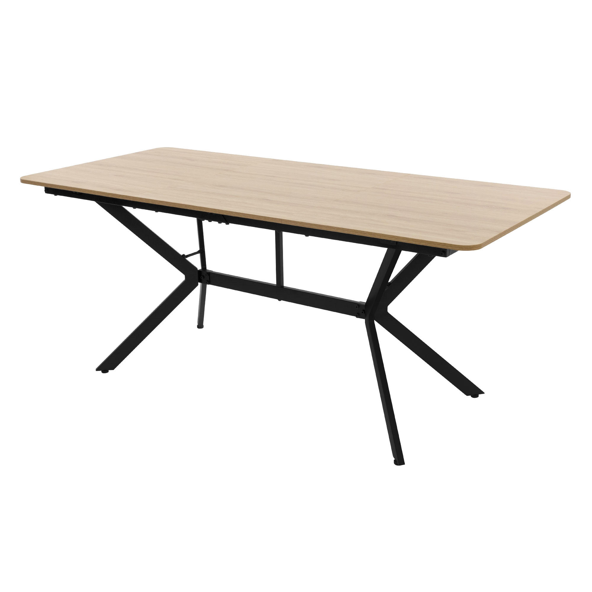 ML-DESIGN JÍDELNÍ STOL, z MDF, světle hnědý s ocelovou konstrukcí, obdélníkový
