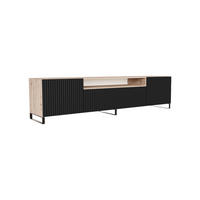 TV-SCHRANK Noe III 200 cm, dreitürig, artisan, schwarz - Schwarz/Eiche Artisan, Kunststoff (200/53/41cm) - Margaret Hadas24
