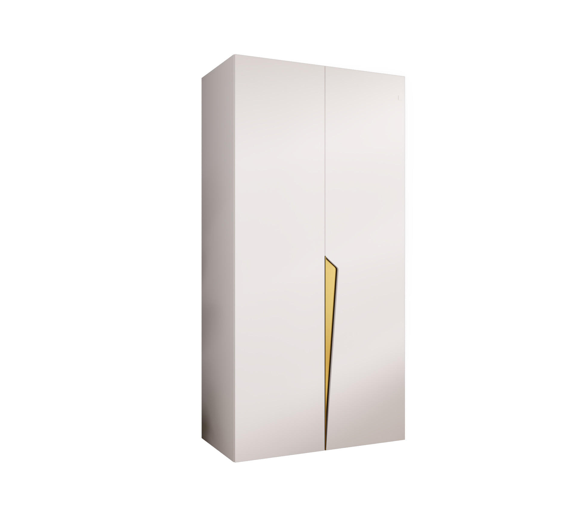 Abiks Möbel Drehtürenschrank Weiß, Gold 100x202x52 cm