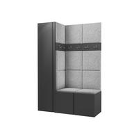 GARDEROBEN-SET Orion IX - Hellgrau/Graphitfarben, Holzwerkstoff/Kunststoff (124/186/46cm) - MIRJAN24
