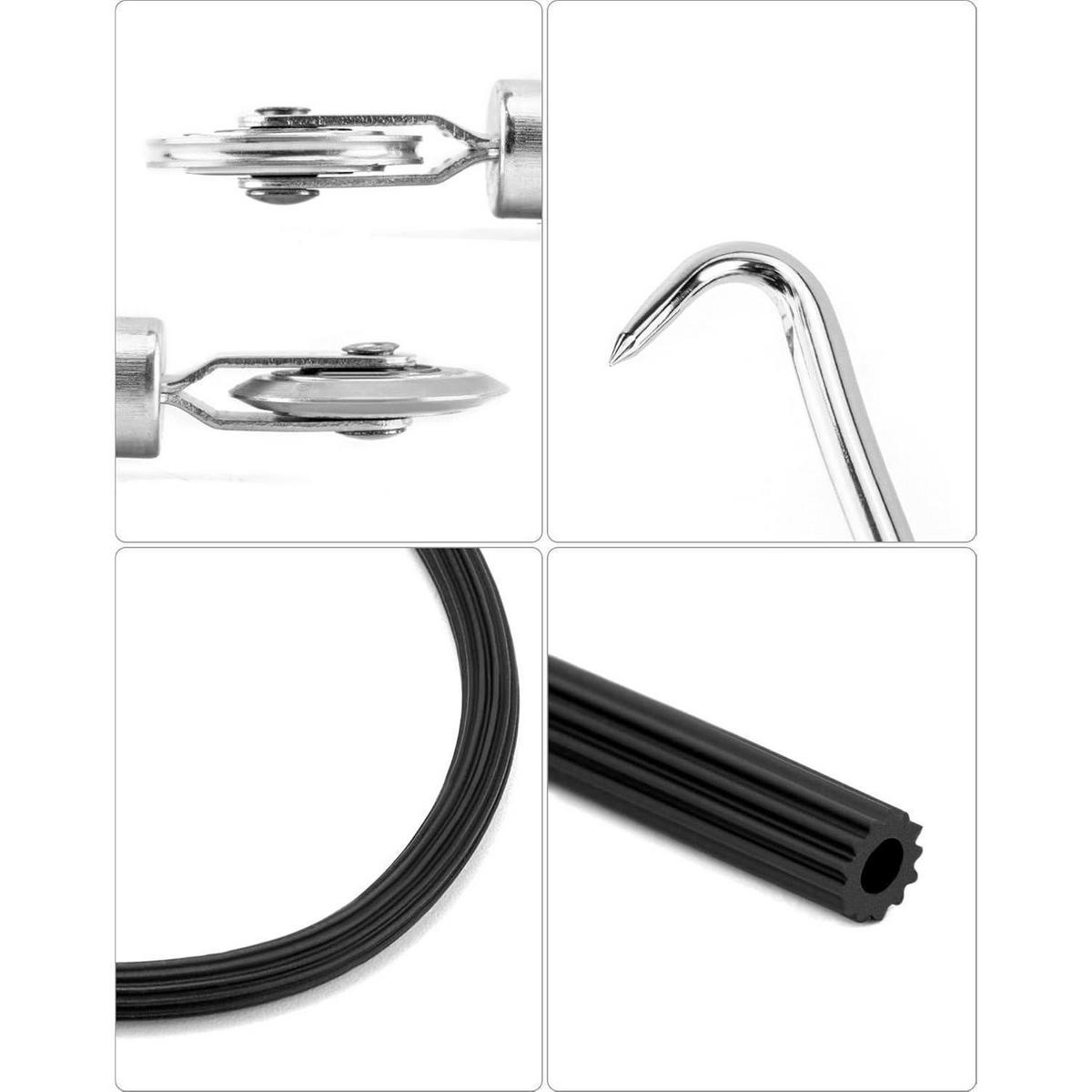 FLIEGENGITTER Reparatur Set 3-teilig mit Kedergummi 5 mm x 15 m - Schwarz, Metall (3.8/3.7/22cm)
