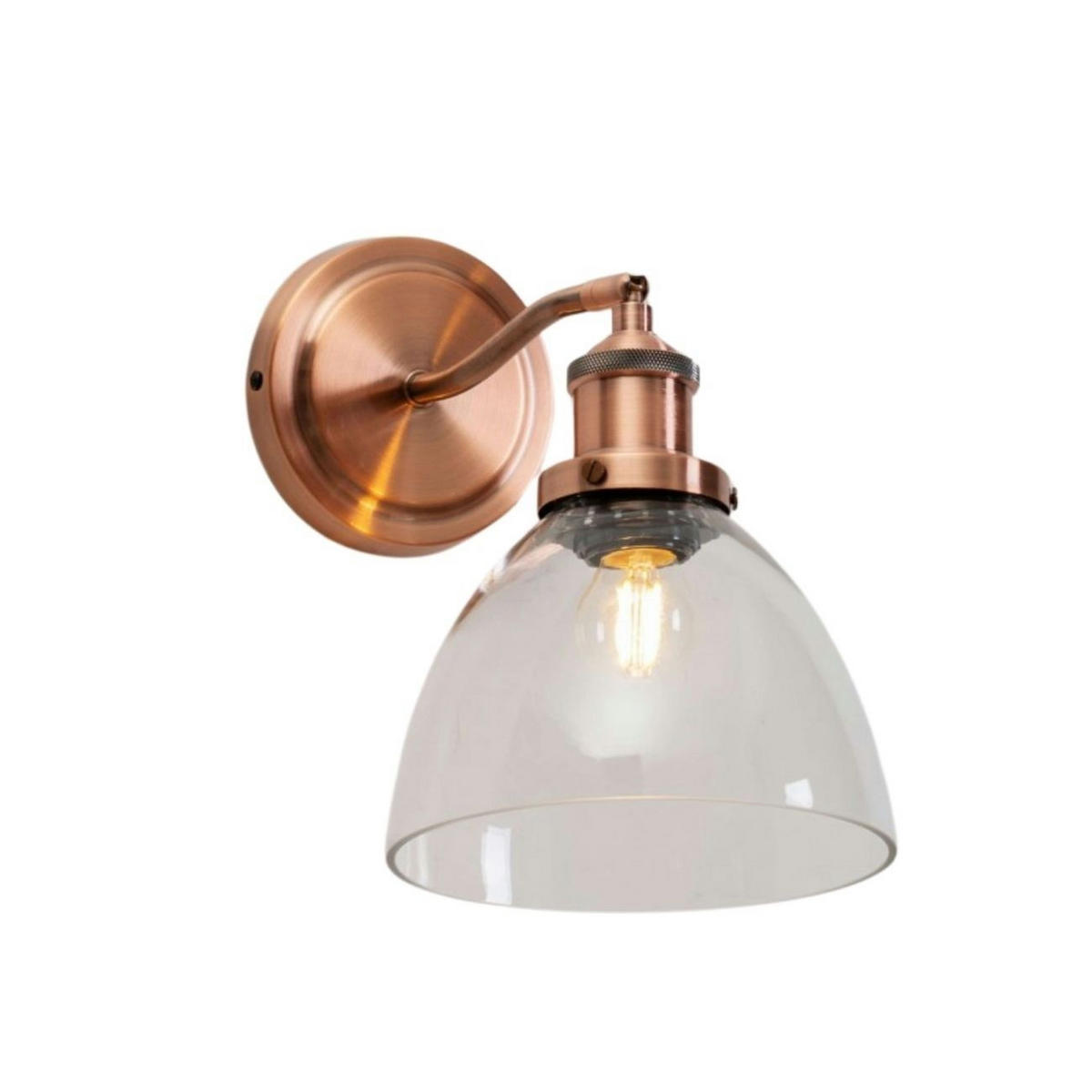 WANDLEUCHTE Flavia, Kupfer, 25cm - Kupferfarben, Glas (29/25/25cm) - KOSILUM