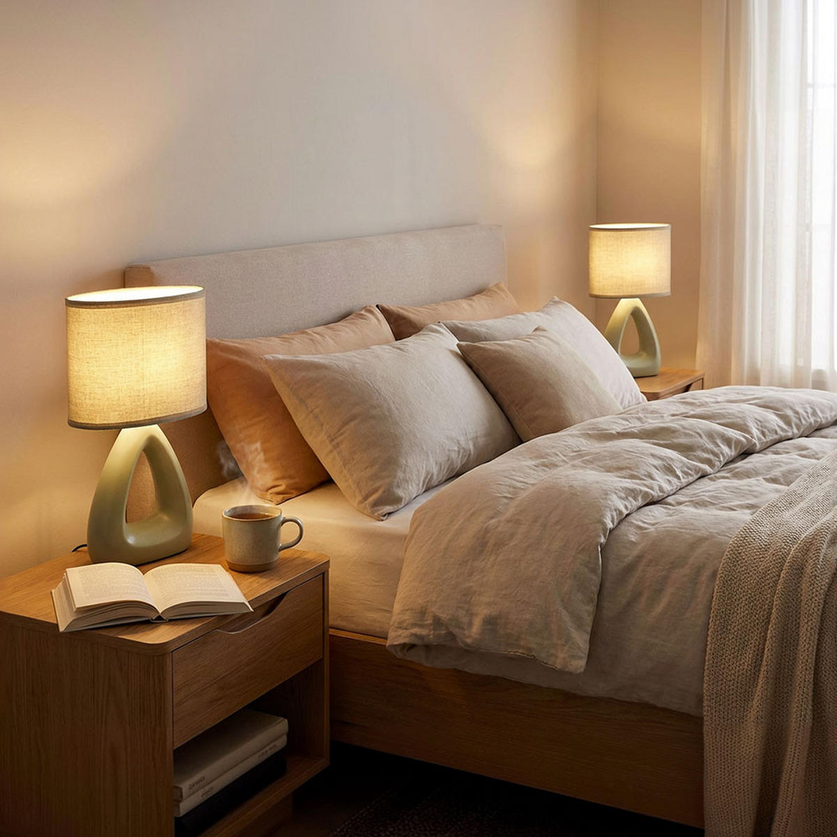 TISCHLEUCHTE Keramik Grün 2er Set - Grün, Metall (17/10/30cm) - Globo Lighting