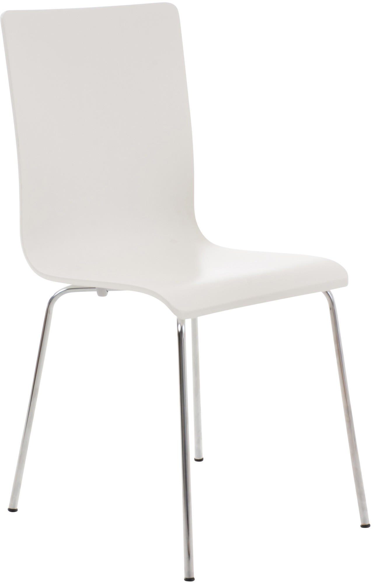 BESUCHERSTUHL PEPE 87x43x47 cm Weiß Holz Metall - Weiß, Metall (43/87/47cm) - DELUKE
