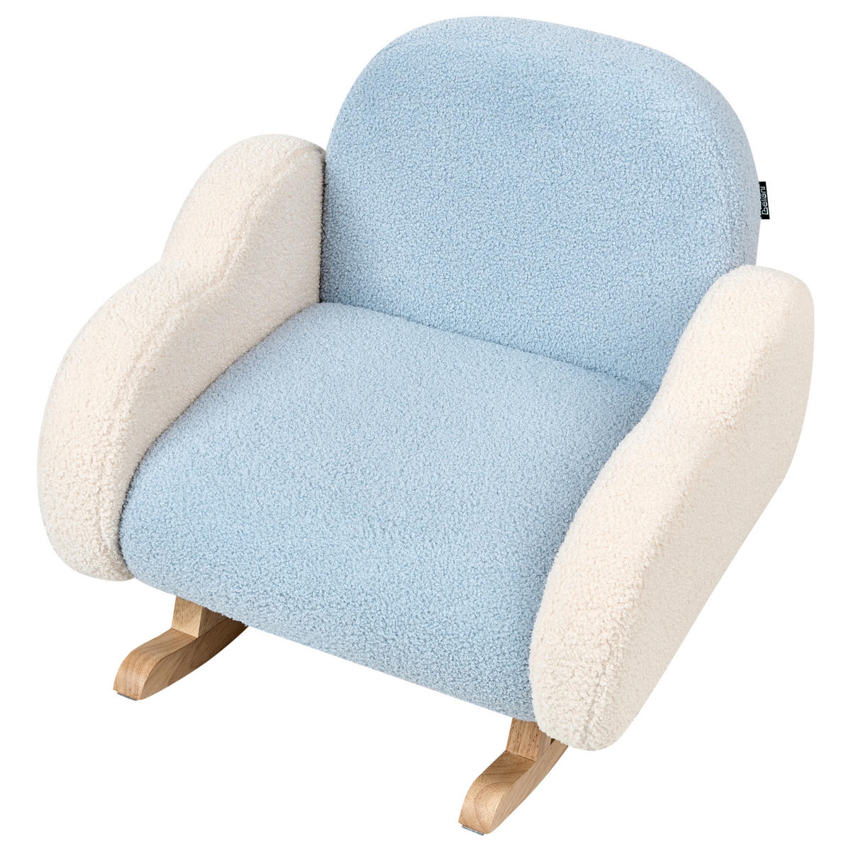 KINDERSCHAUKELSTUHL Cremeweiß Skare - Blau/Braun, Textil (54/52/54cm) - Beliani