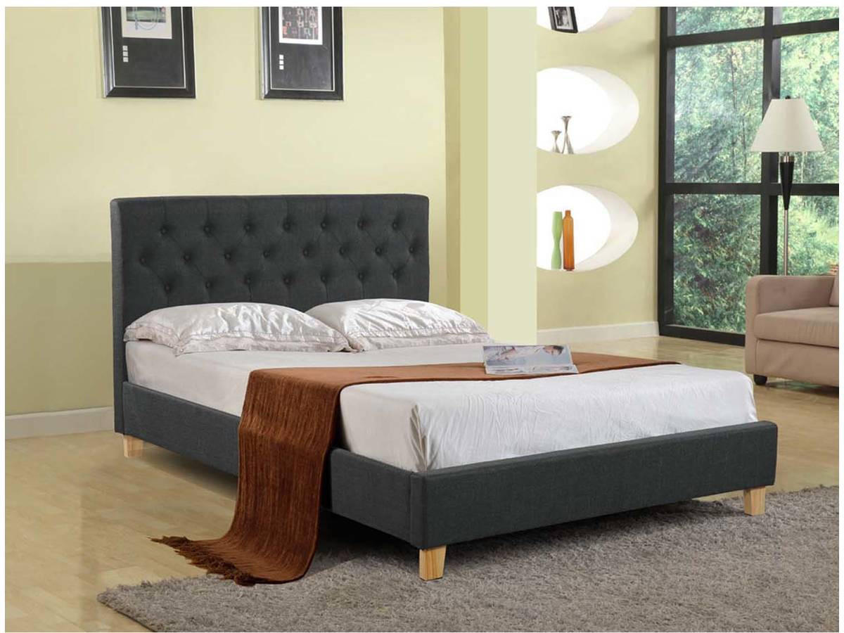 POLSTERBETT Emmy Grau - Grau, Textil (140/190cm) - Habitat Garten