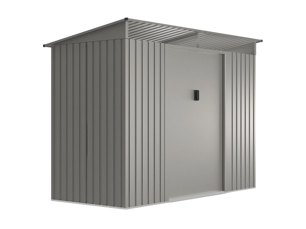 SCHREBERGARTENHAUS - 251 cm x 111 cm - metall - grau Folco - Grau, Metall (251/191/111cm) - Vente-Unique