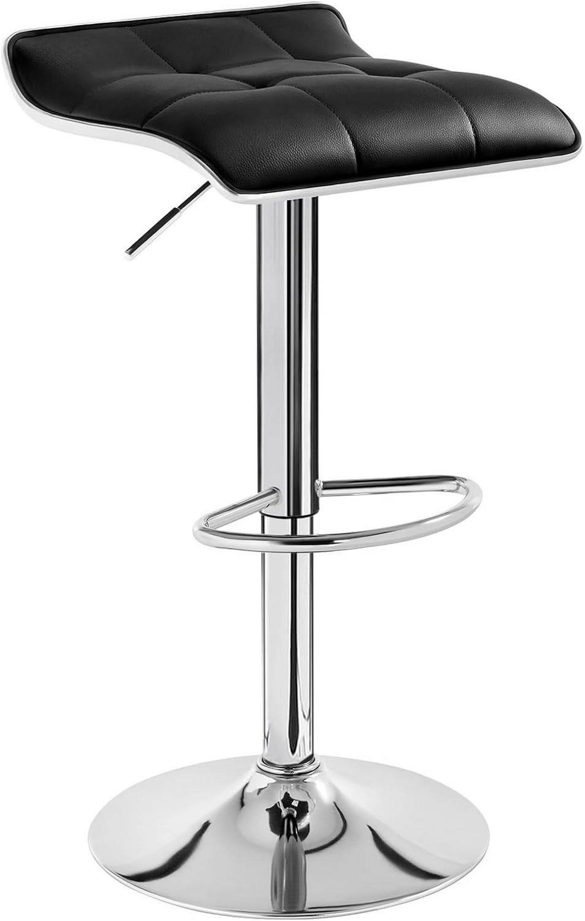 BARHOCKER, Hocker höhenverstellbar, aus PU-Kunstleder Metall - Schwarz, Metall (39/83/39cm) - Woltu