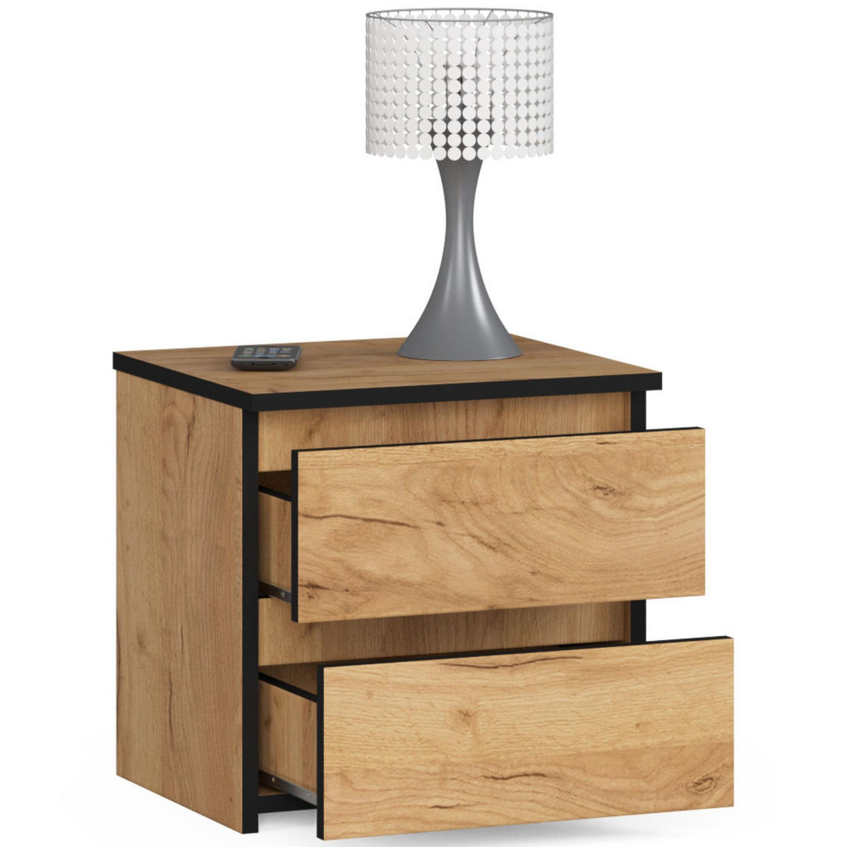 NACHTSCHRANK Eichefarben 40x35x40 cm - Eichefarben, Holzwerkstoff (40/40/35cm) - Akord