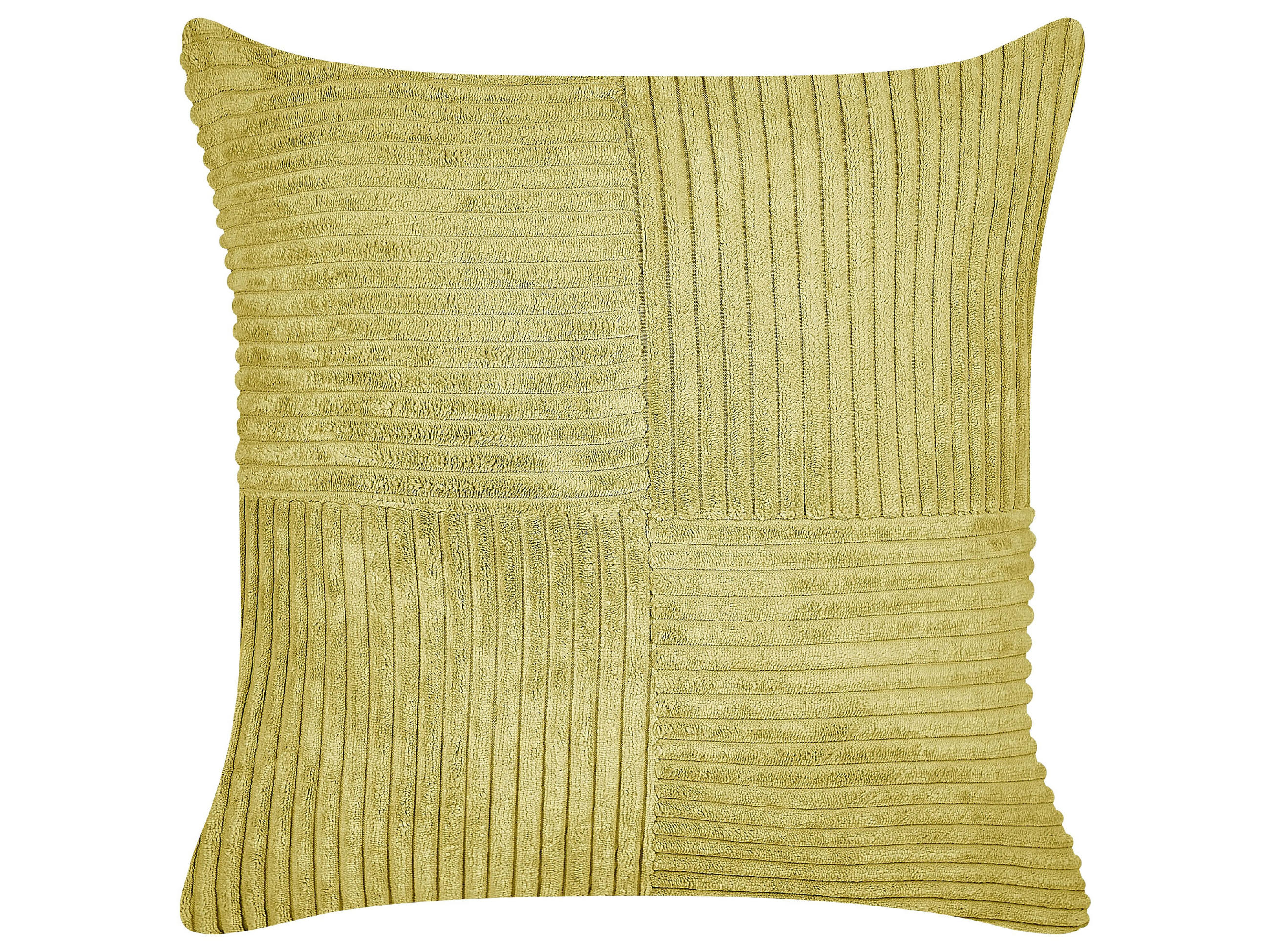 DEKOKISSEN CORD 2er-Set Olivgrün 43/43 cm Millet - Olivgrün, Textil (43/43cm) - Beliani