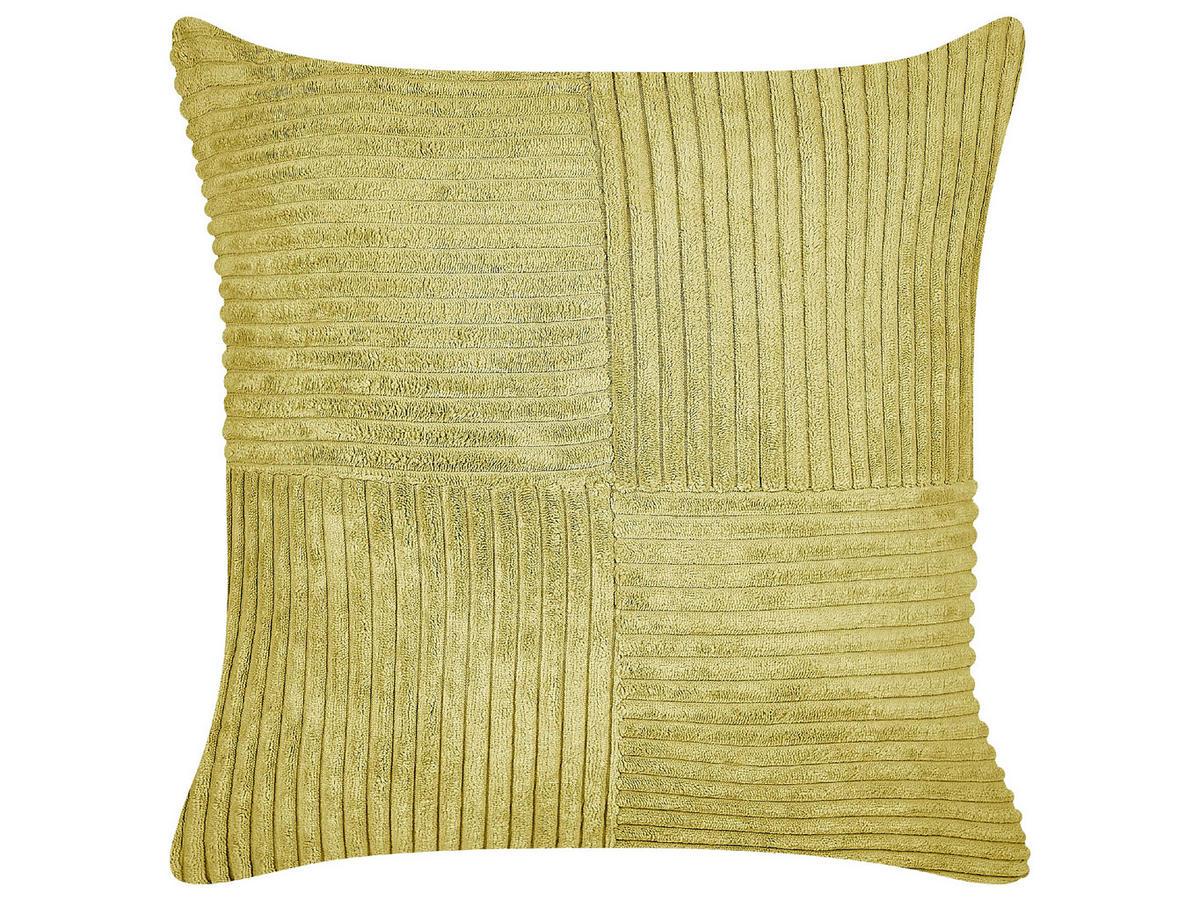 DEKOKISSEN CORD 2er-Set Olivgrün 43/43 cm Millet - Olivgrün, Textil (43/43cm) - Beliani