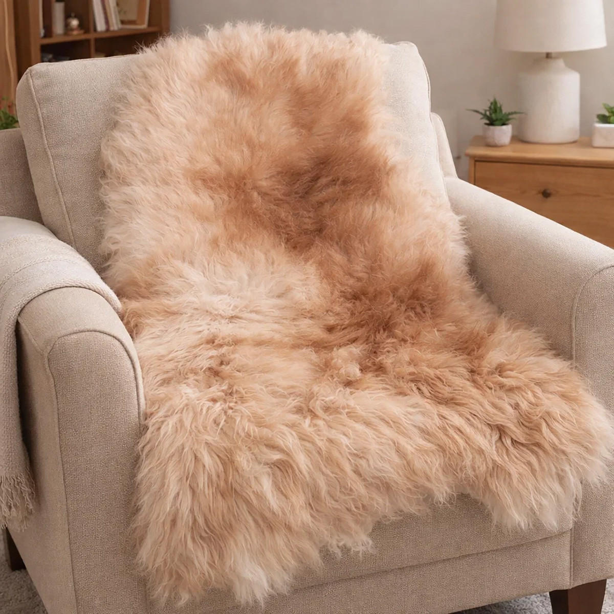 FELL Island Schaffell Braun ca. 115 cm - Hellbraun/Braun, Fell (65/115cm) - Provellus