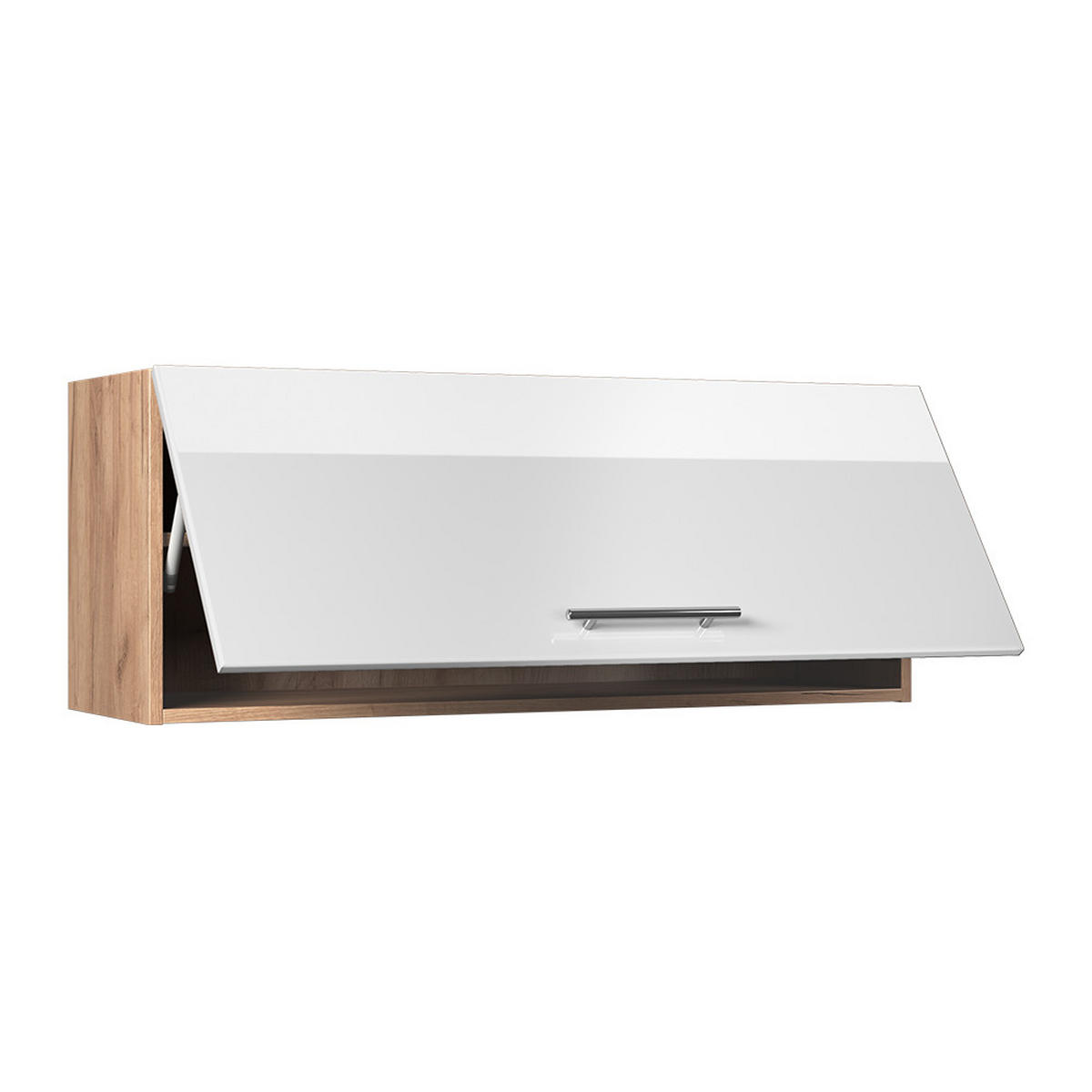 HÄNGESCHRANK Fame-Line, Weiß Hochglanz/Goldkraft Eiche, 100 cm - Honigeiche/Weiß Hochglanz, Holzwerkstoff (100/40/34.1cm) - Vicco