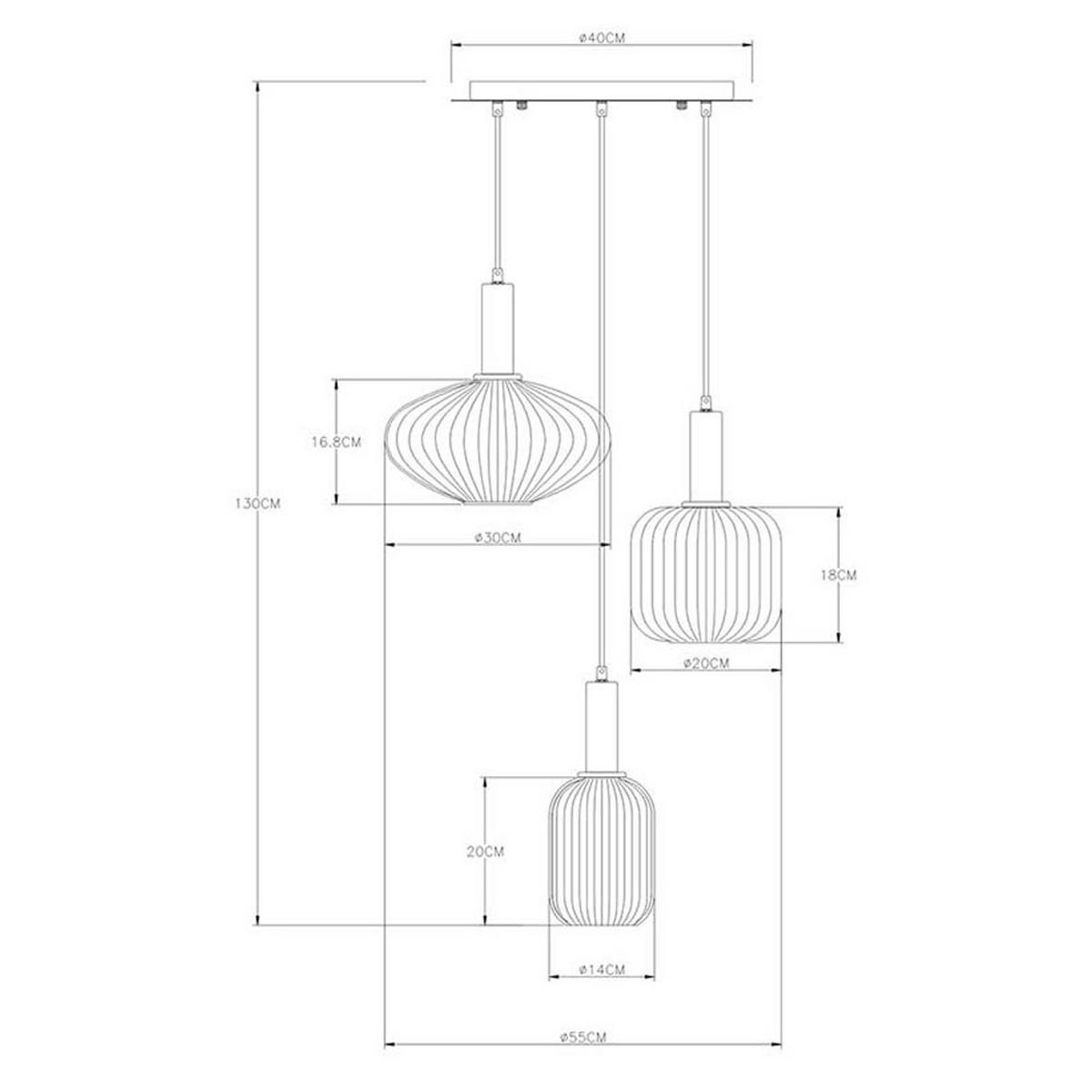 HÄNGELEUCHTE Glas bunt - Multicolor, Glas (55/55/130cm) - Globo Lighting