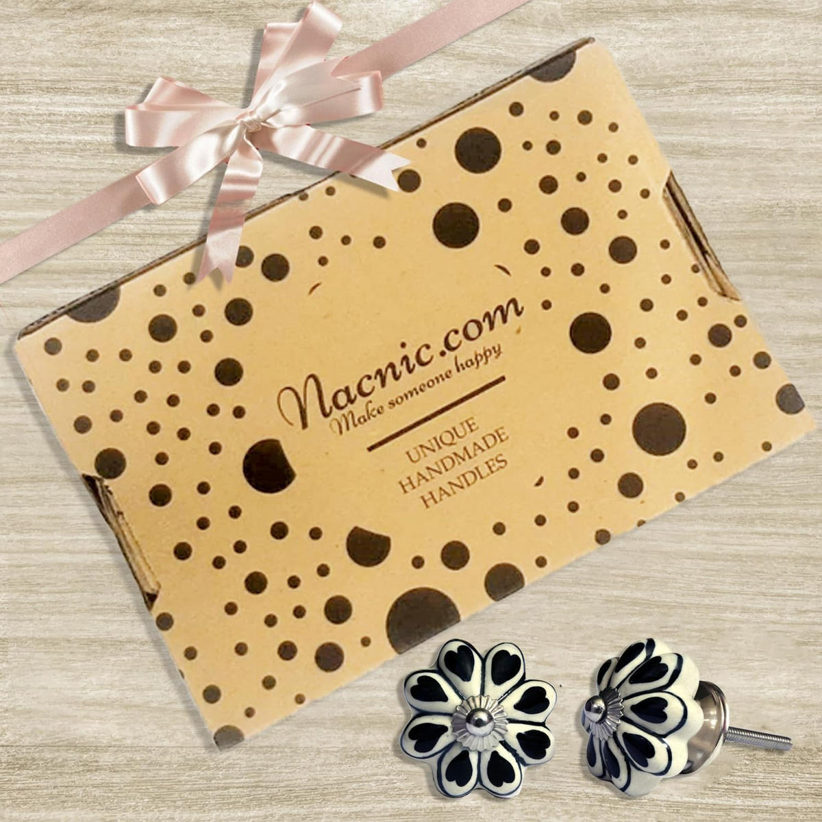 KERAMIKKNÖPFEN Set mit 20 mit verschiedenen floralen Vintage-Motiven 40 mm Durchmesser. - Beige, Keramik (4/4/6.9cm) - Nacnic