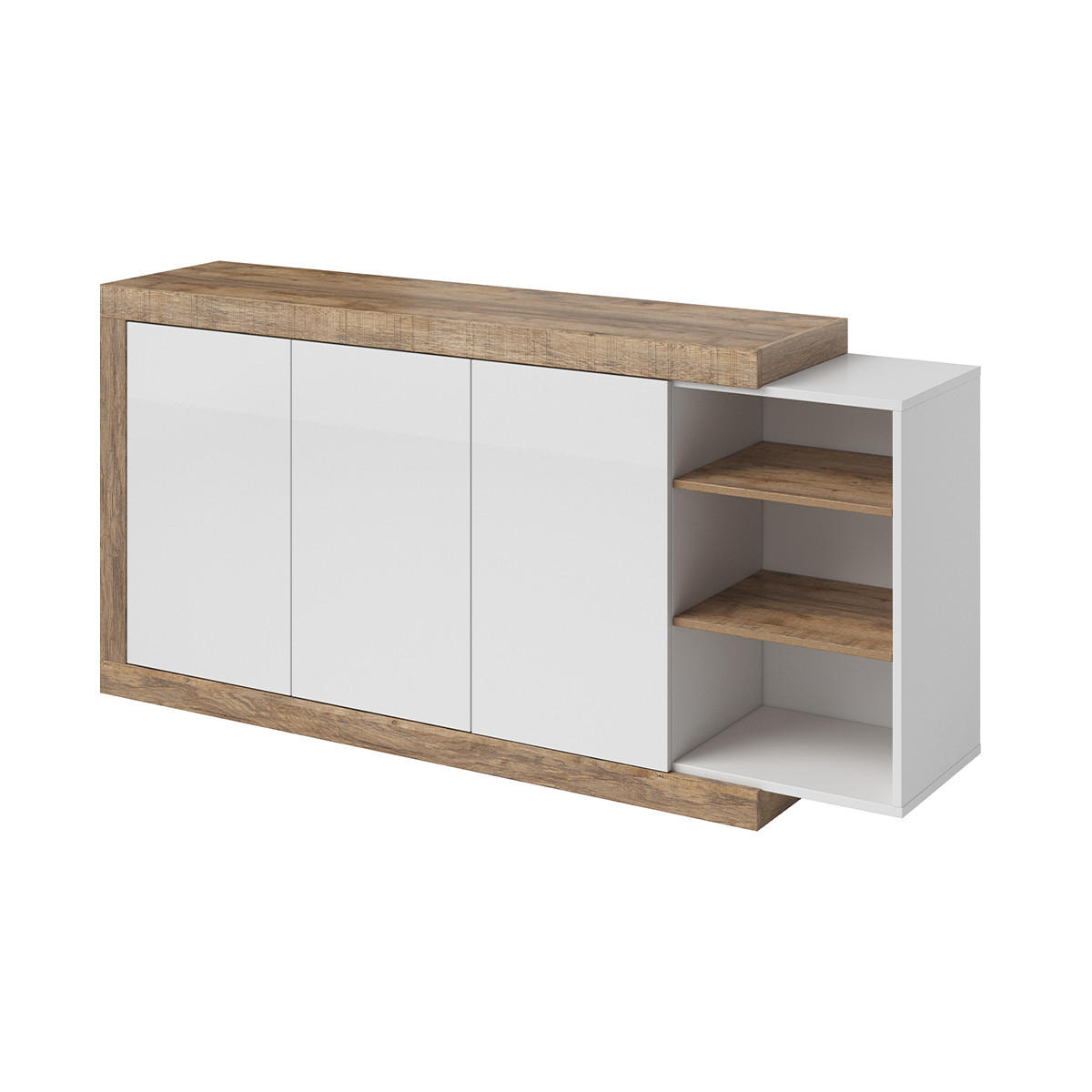 SIDEBOARD Azior Weiß und Holz - Weiß, Holzwerkstoff (180/85.7/40cm) - Petits-meubles