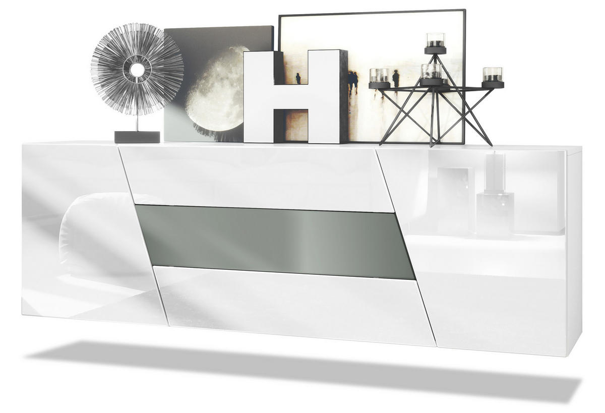 SIDEBOARD Houston Graphit Seidenmatt - Graphitfarben, Holzwerkstoff (178/57.5/38.5cm) - Vladon
