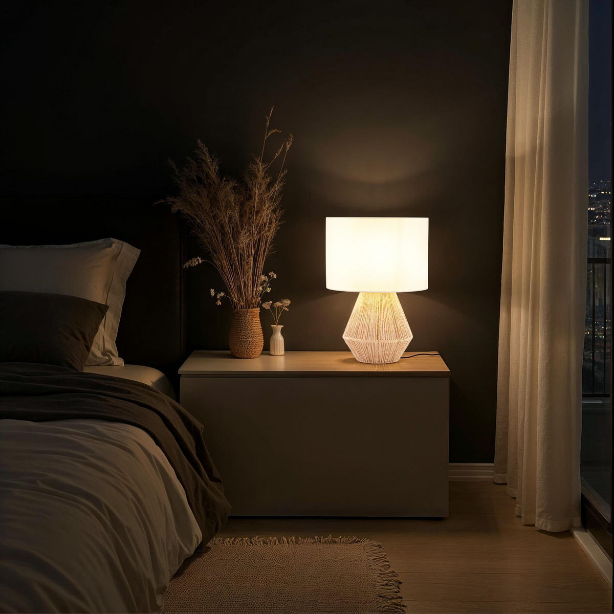 TISCHLEUCHTE Lignea Lux,32 x 45 cm,natur - Naturfarben, Metall (32/32/45cm) - tectake
