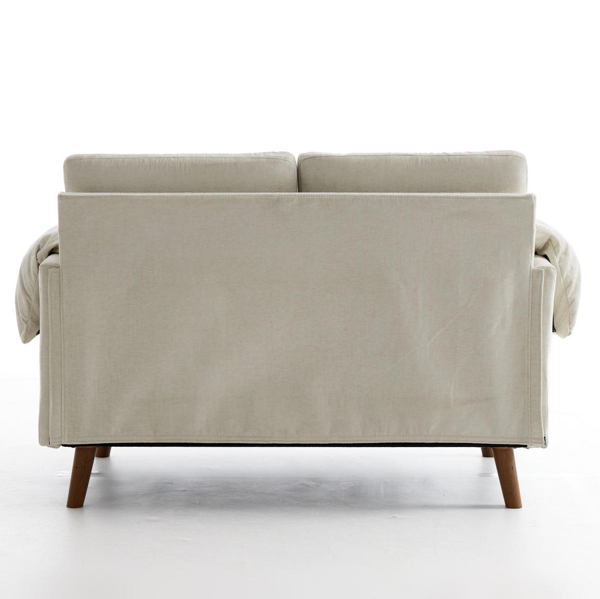 SOFA 2-Sitzer aus Chenille Beige - Beige, Holzwerkstoff (70/85/124cm) - Meubliv