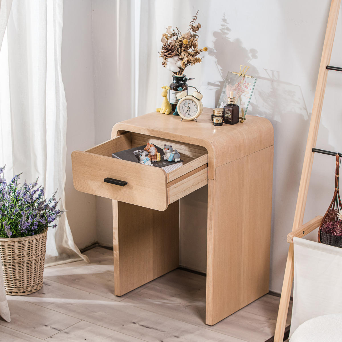 NACHTTISCH Rund Braun 40 x 34 x 56 cm - Braun, Holz (40/56/34cm) - Nordlys