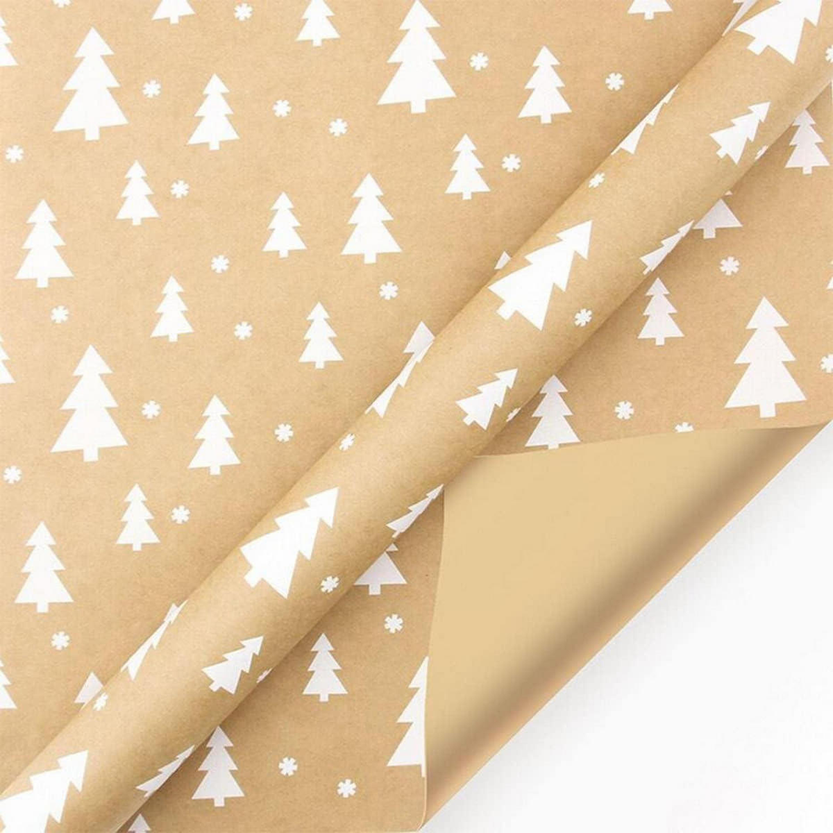 GESCHENKPAPIER Rolle 43 cm x 15 m Schneeflocke Design - Braun, Papier (43/1/1500cm)
