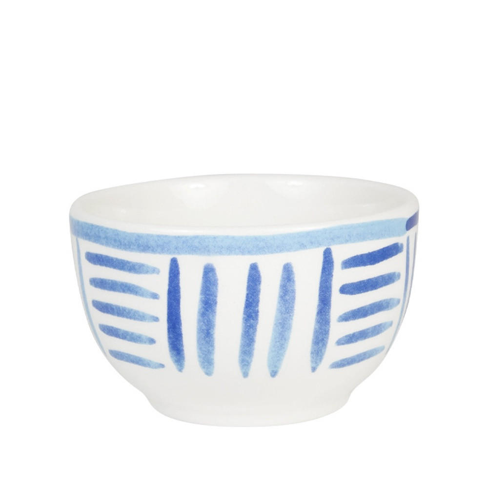 SCHALE Blue Stripes in Blau - 8cm - Multicolor, Keramik (8.7/5.5/8.7cm) - Blond Amsterdam