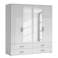 DREHTÜRENSCHRANK - Spanplatte - Silberfarben/Weiß, Holzwerkstoff/Kunststoff (180/190/51cm) - home24
