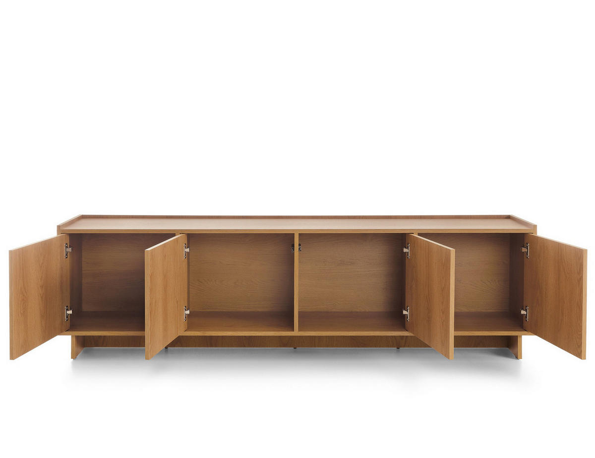 TV-LOWBOARD SUNA 195 cm (Karamell Eiche, Push to Open) - Eichefarben, Holz/Holzwerkstoff (195/55/39cm) - Ravio