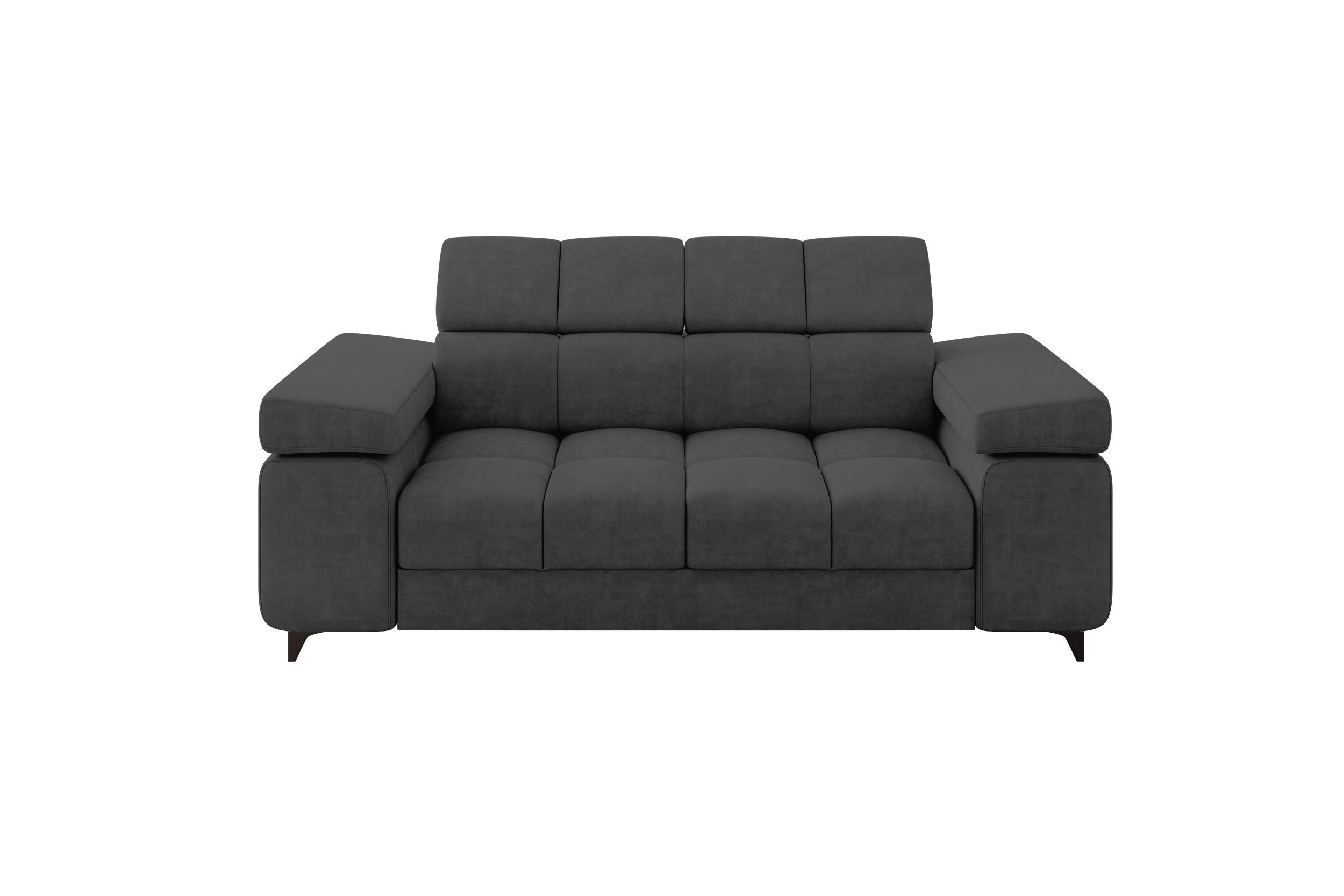 SOFA 2-Sitzer LORD-S1 194x97x90 cm Dunkelgrau Samt - Anthrazit, Holzwerkstoff/Textil (194/90/97cm) - ALTDECOR