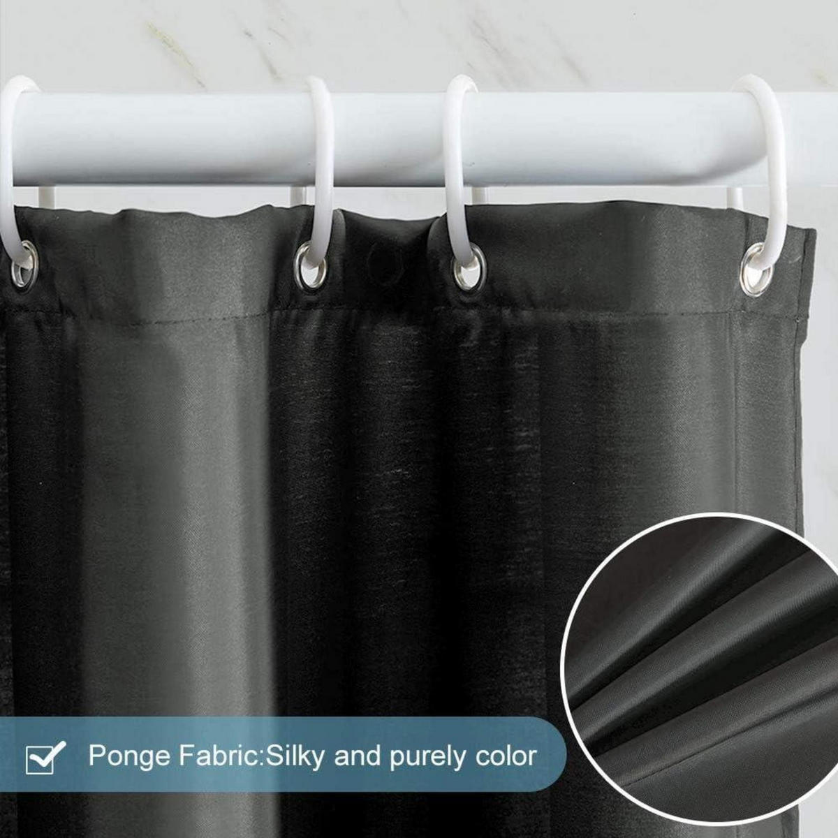 DUSCHVORHANG Dunkelgrau 180 x 210 cm - Anthrazit, Textil (180/210cm)