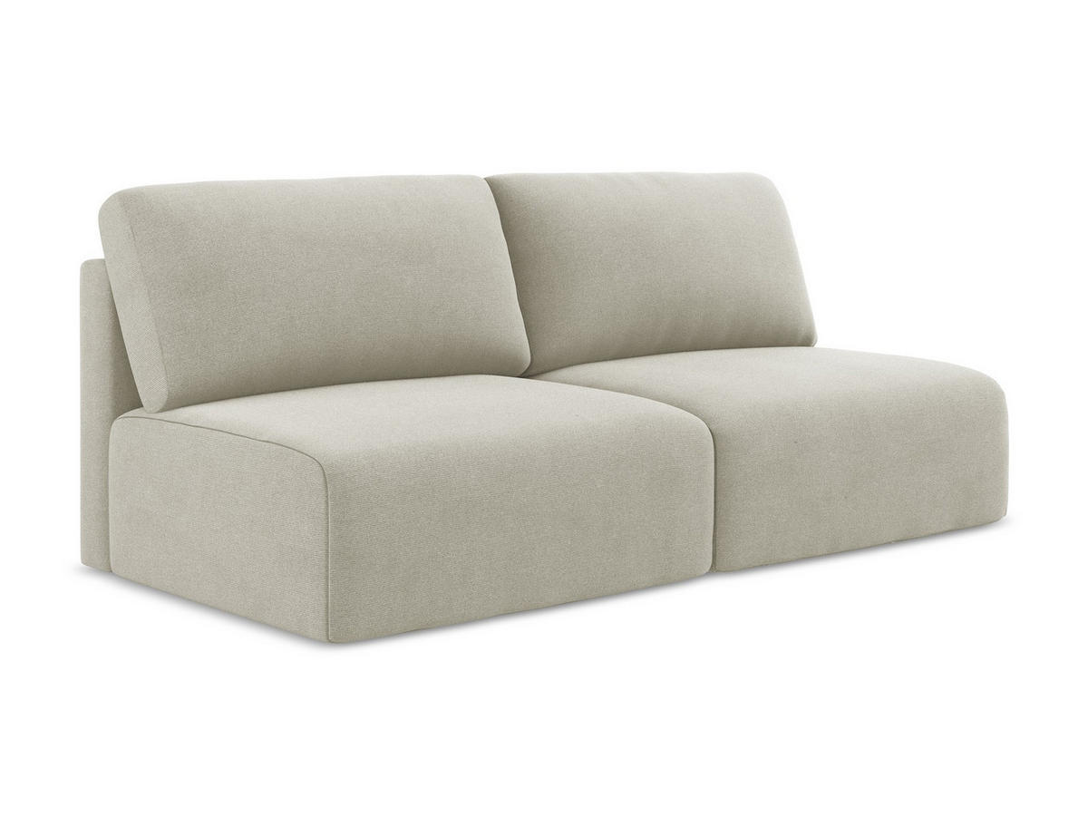 3-SITZER SOFA mit Schlaffunktion Strukturstoff Stoff Beige - Beige/Creme, Kunststoff/Textil (216/79/102cm) - Makamii