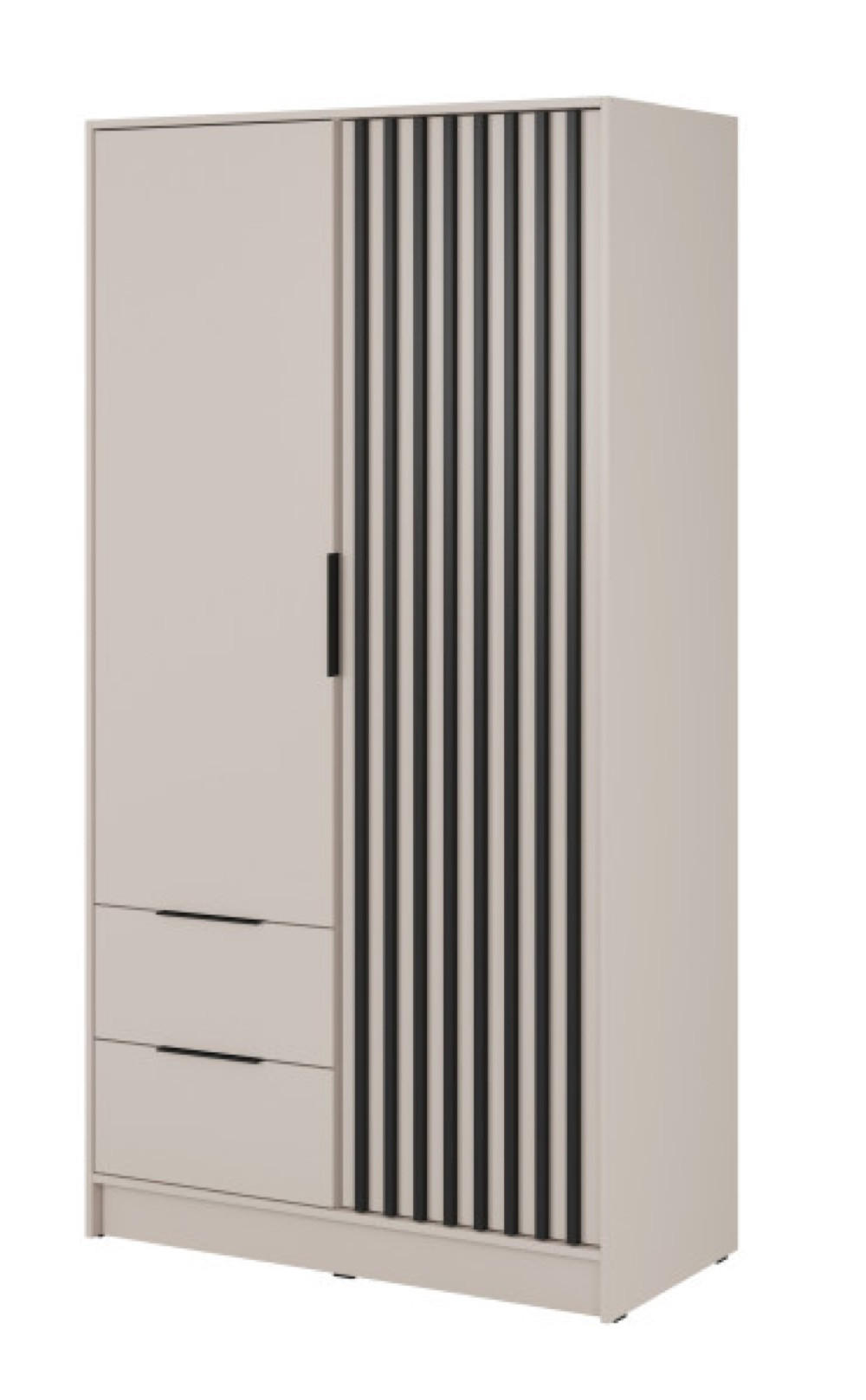 SCHRANK Kaschmir KELLY Zweitürig Mit Lamellen 105 cm - Kaschmir, Holzwerkstoff (105/200/51cm) - Sepro Meble