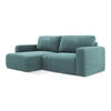 ECKSOFA mit Schlaffunktion links Chenille Stoff Blau - Blau/Beige, Kunststoff/Textil (149/244cm) - Makamii