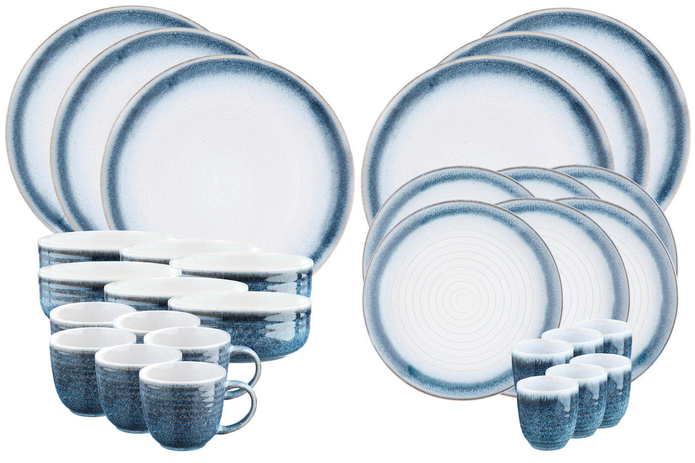 KOMPLETTSERVICE Cosmos -30er-Set - Azur - Blau, Keramik (1/1/1cm) - Björn