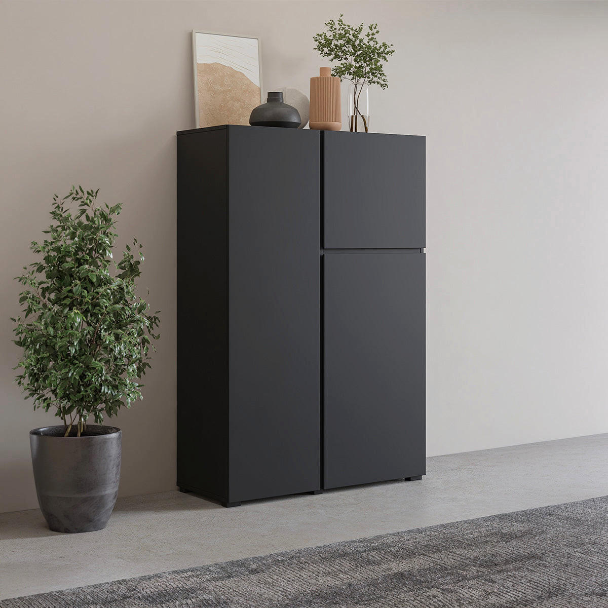 SIDEBOARD Maxis Černá - černá, kompozitní dřevo (92/139/40cm) - Petits-meubles
