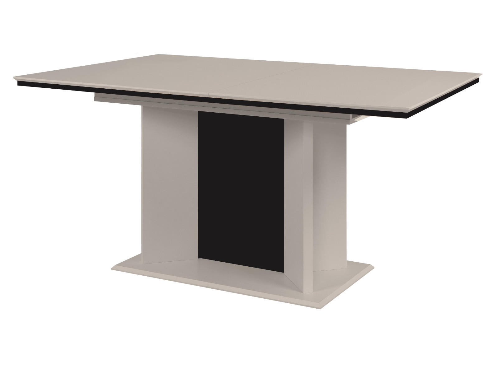 ESSTISCH sand, schwarz, Säulentisch ausziehbar 160 - 200 x 90 cm - Sandfarben/Schwarz, Holzwerkstoff (160/90/76cm) - Furn.Design