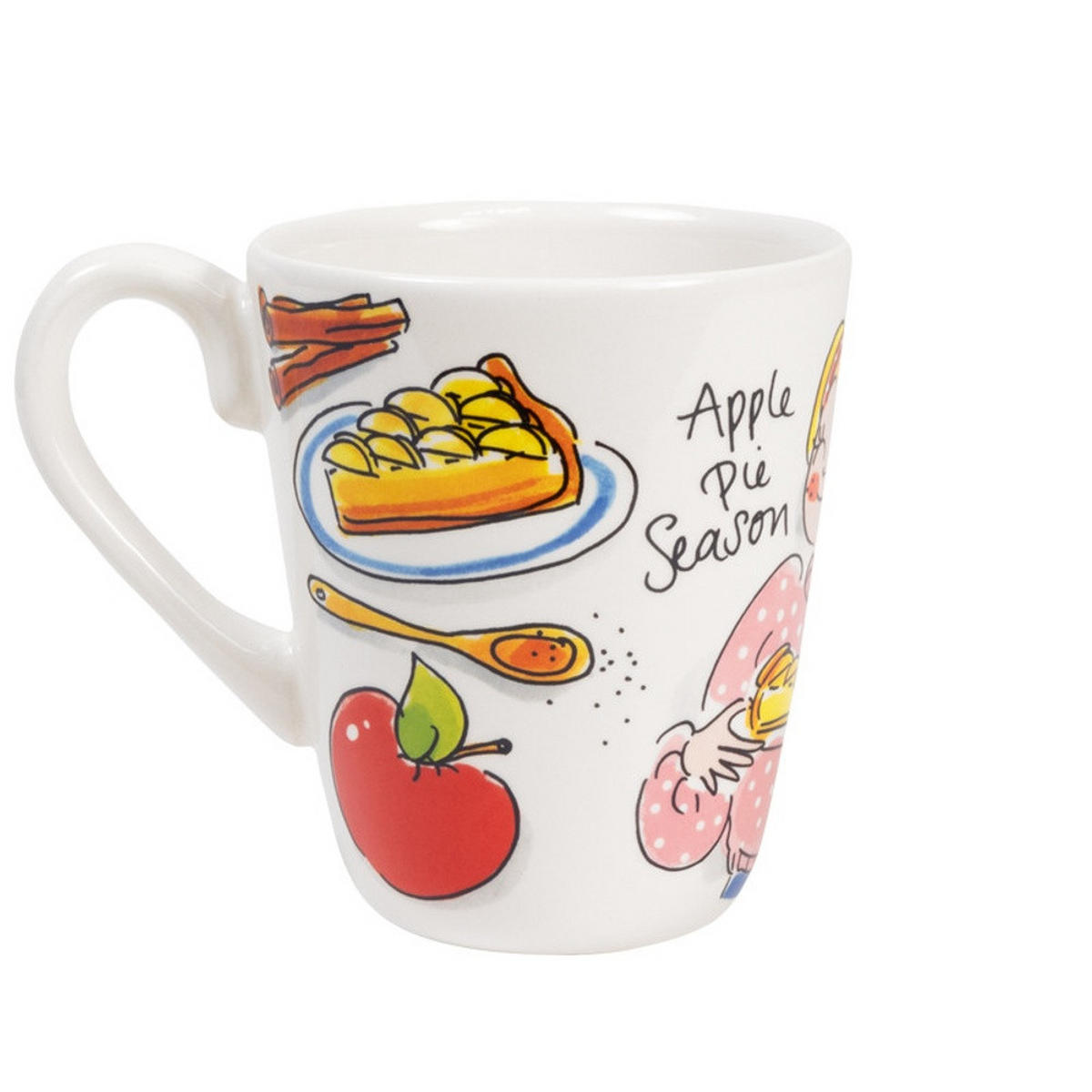BECHER Gemütliche Tage - Apfelkuchenzeit in Bunt - 350 ml - Multicolor, Keramik (0.35L) - Blond Amsterdam