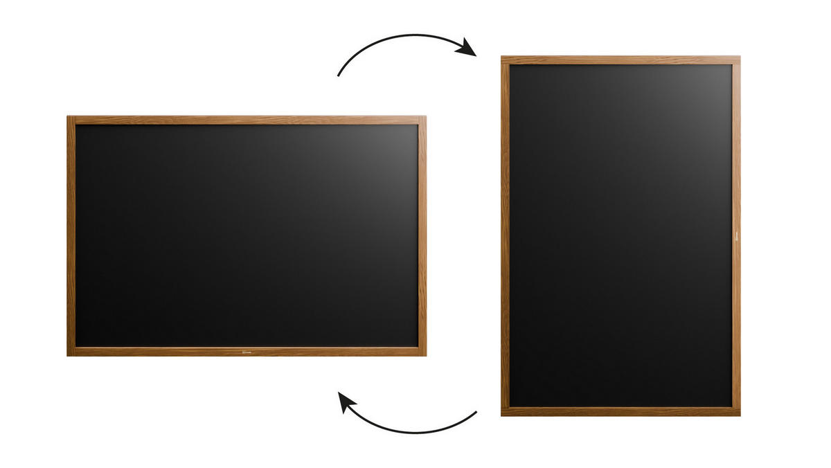 SCHWARZE magnetische Kreidetafel mit Holzrahmen 150x100cm - Braun, Holz (150/100/2cm) - ALLboards