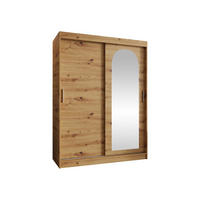 SCHWEBETÜRENSCHRANK Selfie 150 cm - Silberfarben/Eiche Artisan, Holzwerkstoff/Kunststoff (150/200/62cm) - MIRJAN24