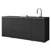 SIDEBOARD Vera 150 mit weißer LED Beleuchtung - Graphitfarben, Holzwerkstoff (150/66/40cm) - MIRJAN24