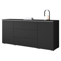 SIDEBOARD Vera 150 mit weißer LED Beleuchtung - Graphitfarben, Holzwerkstoff (150/66/40cm) - MIRJAN24