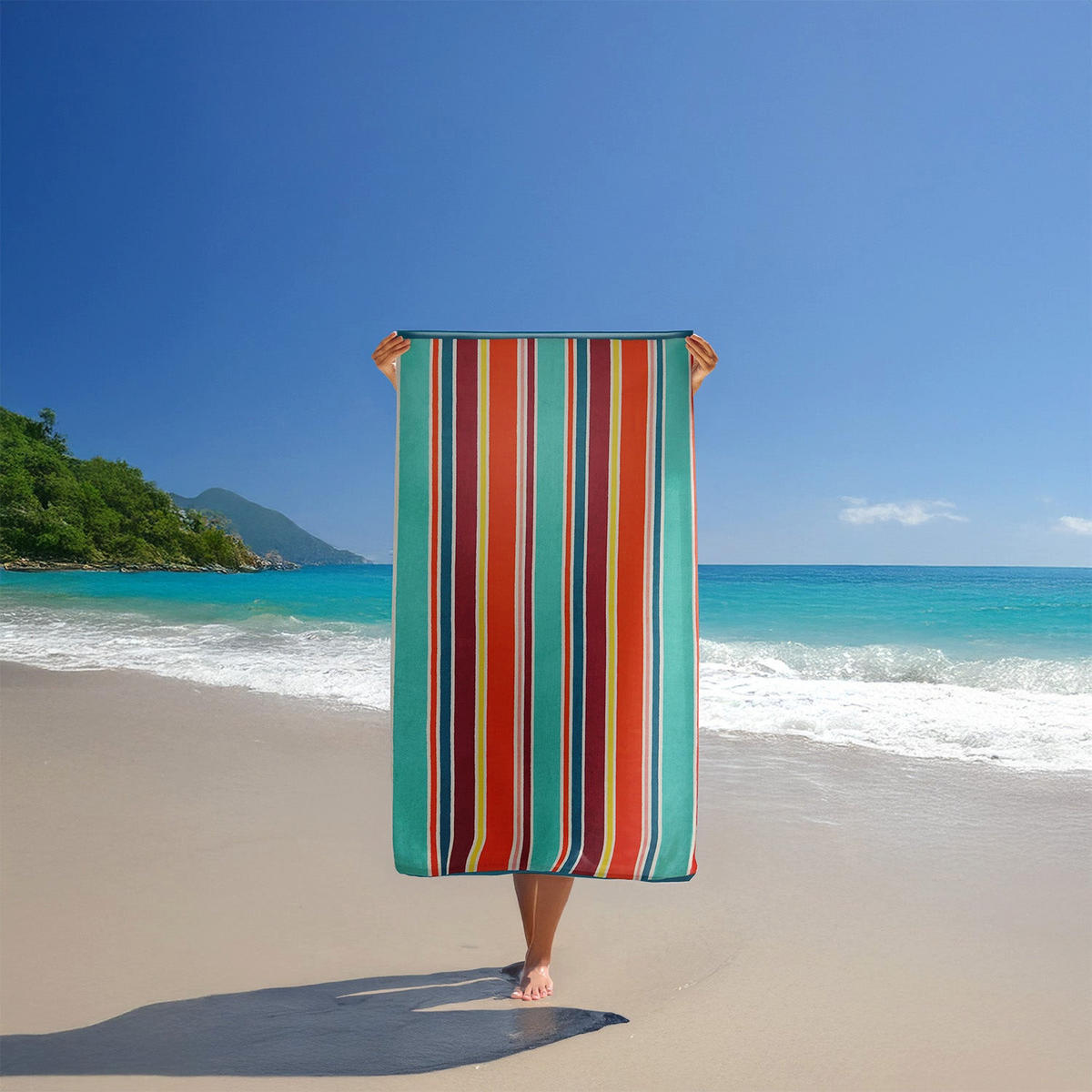 STRANDTUCH Frottee Samt Jacquard Mehrfarbig 100x175 470g/m² - Capsud - Multicolor, Textil (100/175cm) - LE COMPTOIR DE LA PLAGE