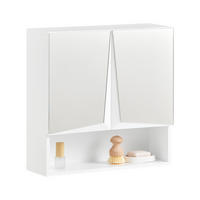 SPIEGELSCHRANK Weiß - Weiß, Glas/Holzwerkstoff (48/48/17cm) - SoBuy
