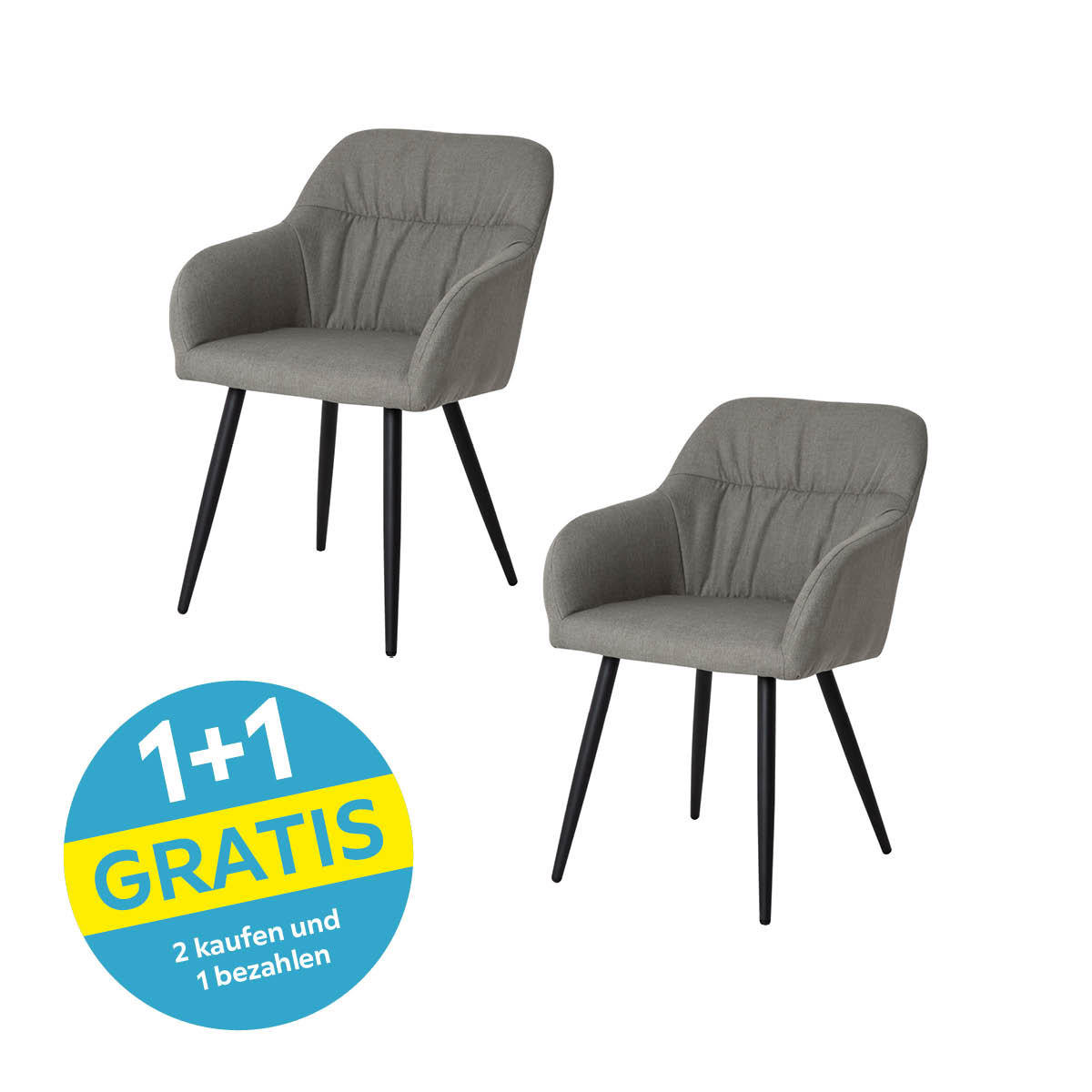 Armlehnstuhl Alessandro Leinenoptik Hellgrau