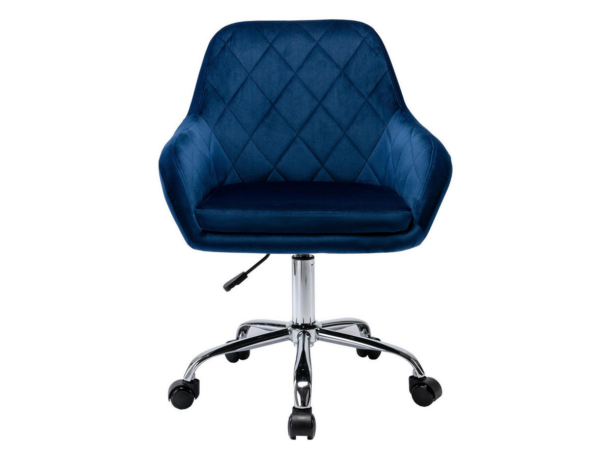 DREHSTUHL Muz 1018-1 - Blau/Silberfarben, Textil/Metall (59/92/59cm) - MIRJAN24