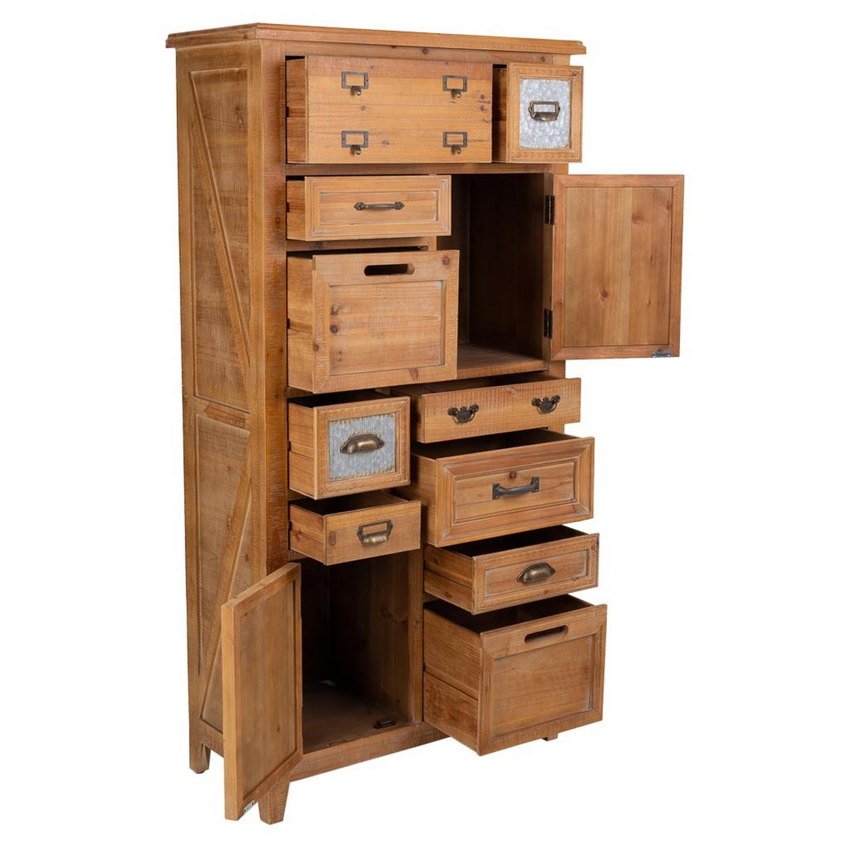 KOMMODE aus Holz 80x37x155 cm - Braun, Holzwerkstoff (80/155/37cm) - Wanderlust