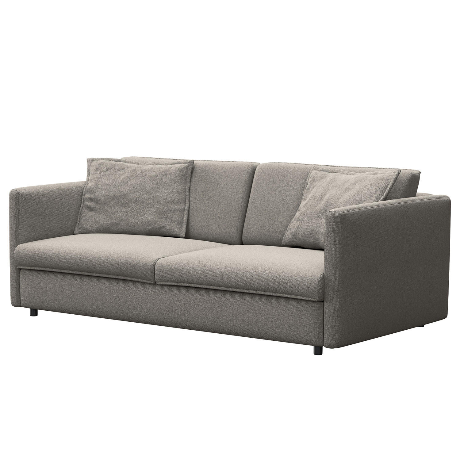 3-SITZER SOFA - Schwarz/Grau, Kunststoff/Textil (219/84/117cm) - home24